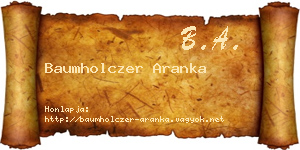 Baumholczer Aranka névjegykártya